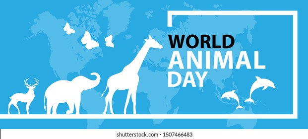  World Animal Day on October 4. Vector illustration.