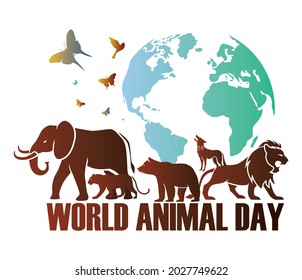 World Animal Day on October 4. Vector illustration.