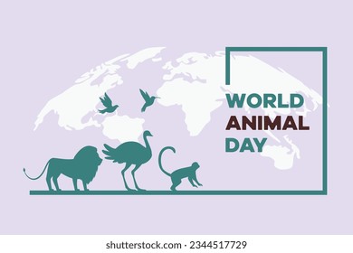 World Animal Day on October 4 concept. Colored flat vector illustration isolated. 