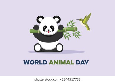 World Animal Day on October 4 concept. Colored flat vector illustration isolated. 