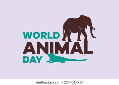 World Animal Day on October 4 concept. Colored flat vector illustration isolated. 
