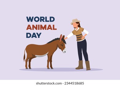 World Animal Day on October 4 concept. Colored flat vector illustration isolated. 