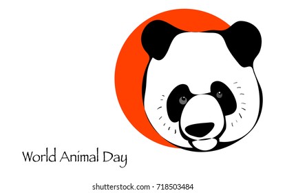World Animal Day with panda on a red circle background.