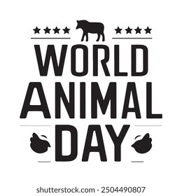 Silueta del Día Mundial de los Animales Ilustración vectorial de animales salvajes logo de diseño de camiseta