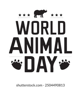 World Animal Day silhouette Vector illustration of wild animals t-shirt design logo