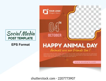 World animal day social media posts template design