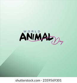 World Animal Day text design concept