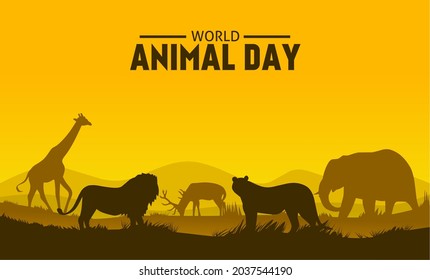 World animal day theme. Vector illustration. Suitable for Poster, Banners, campaign and greeting card.