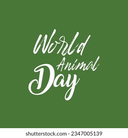 World Animal Day typography for Event
