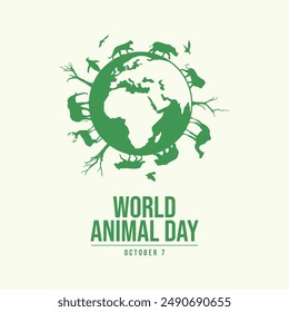 World Animal Day vector design template good for celebration usage. World Animal Day design. flat design. eps 10.