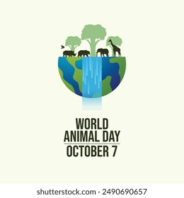 World Animal Day vector design template good for celebration usage. World Animal Day design. flat design. eps 10.