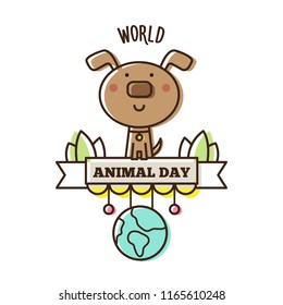 World Animal Day. Vector illustration of a dog.