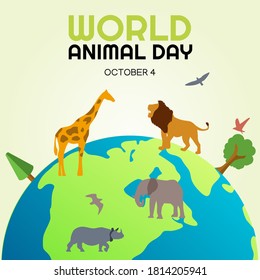 World Animal Day Vector Illustration	