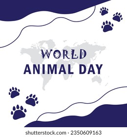 world animal day vector illustration. suitable for card, banner, or poster
