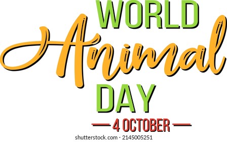 World Animal Day word banner illustration