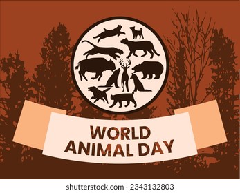 World Animal Day word banner
