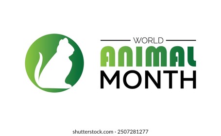 World Animal Month is observed every year on October. Animal Awareness concept. background, placard, banner template Vector illustration design.