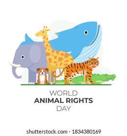 World Animal Rights Day Vector Illustration