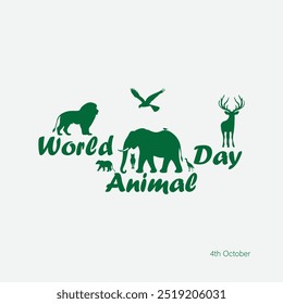World Animal Welfare Day 4th October Vector Illustration