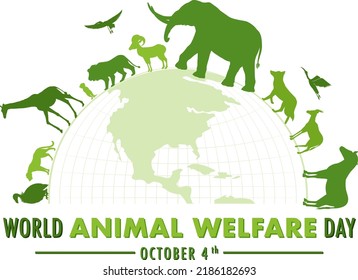 World Animal Welfare Day Concept Vector illustration