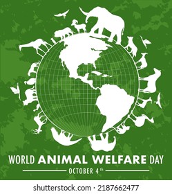 World Animal Welfare Day Concept Vector illustration