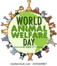 World Animal Welfare Day Concept Vector illustration