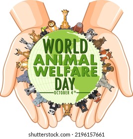 World Animal Welfare Day Concept Vector illustration