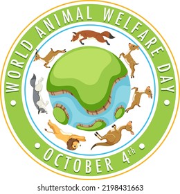 World Animal Welfare Day Concept Vector illustration