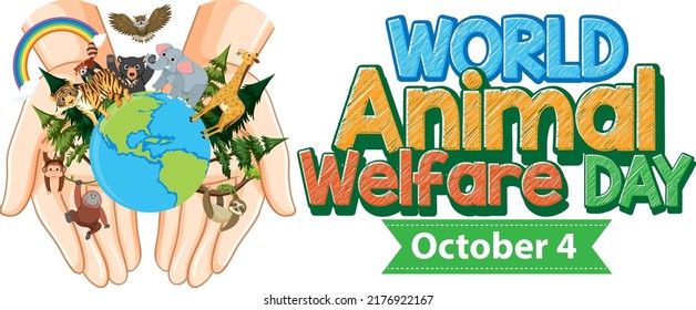 World Animal Welfare Day October 4 illustration