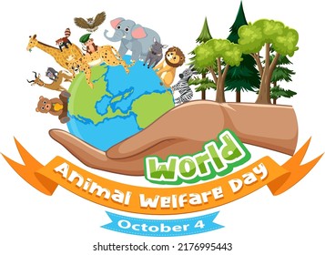 World Animal Welfare Day October 4 illustration