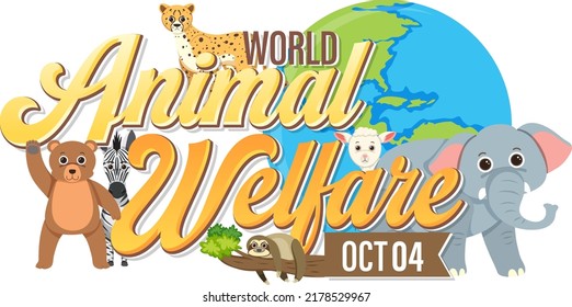 World Animal Welfare Day Poster illustration
