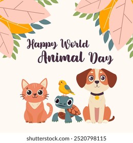 World Animal Welfare day. Wild Life Protection. Protect animal habitat. Ecological awareness. Take responsibility.