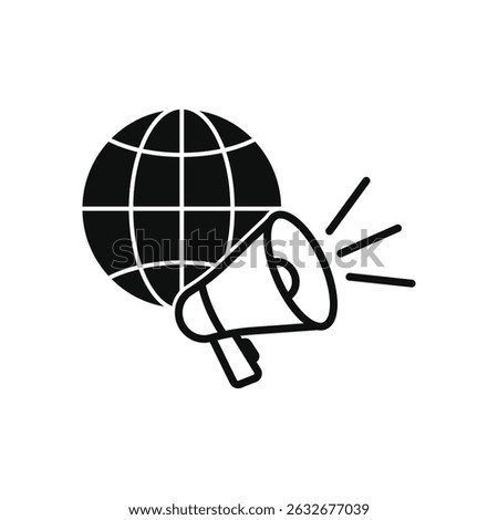 world announcement icon vector with megaphone design template