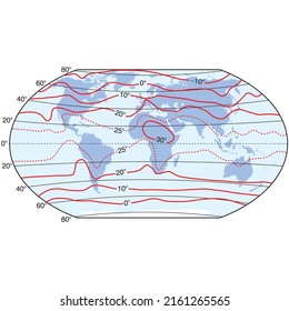 World annual isotherm map images