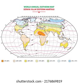 World annual isotherm map images