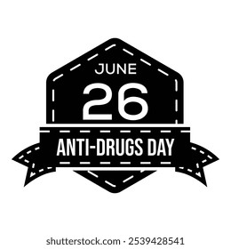 World anti drugs day vector badge template