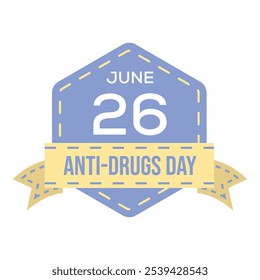 World anti drugs day vector badge template