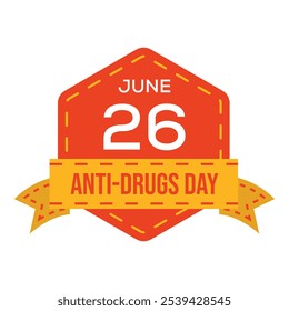 World anti drugs day vector badge template