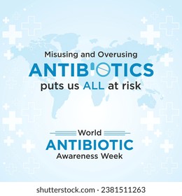 World Antibiotic Awareness Week Square Post Design Template. Medical, Healthcare 