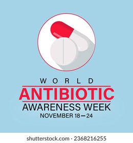 World Antibiotic Awareness Week vector icon illustration. Background, banner, card, poster, template. Vector illustration.