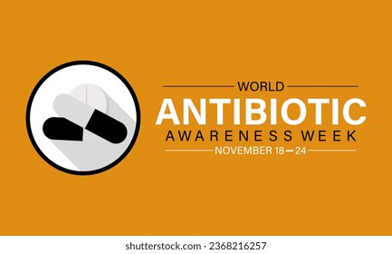 Ilustración vectorial de la Semana Mundial de Concienciación Antibiótica. Fondo, banner, tarjeta, afiche, plantilla. Ilustración vectorial.