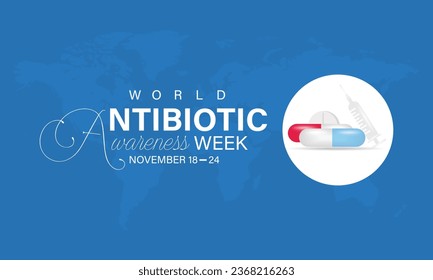 World Antibiotic Awareness Week vector icon illustration. Background, banner, card, poster, template. Vector illustration.