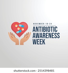 Modelo de design de vetor da Semana Mundial da Consciência de Antibióticos bom para o uso da celebração. Projeto da Semana Mundial da Sensibilização para o Uso de Antibióticos. design plano. eps 10.