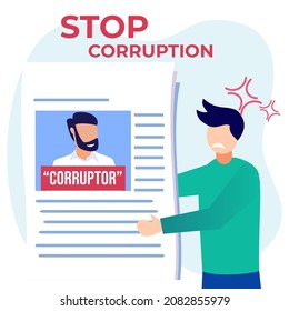 World anti-corruption day observance flat style vector illustration. Eradication of all acts of fraud and public office.