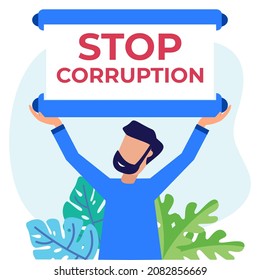 World anti-corruption day observance flat style vector illustration. Eradication of all acts of fraud and public office.