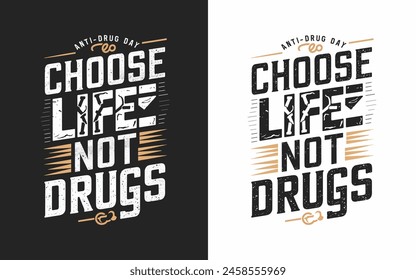 World Anti-Drug Day design for poster, banner, getting card, and t-shirt