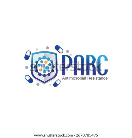 World Antimicrobials Awareness Week Vector Logo. Handle Microbials with Care Symbol. Antibiotics, Antivirals, Antifungals, Antiparasitic Logo Vector. Antimicrobials Sign.