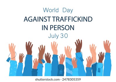 World Anti-Trafficking Day banner. Vector template for banner, greeting card, poster.