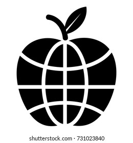 World apple icon. Simple illustration of world apple vector icon for web
