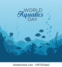 World Aquatics Day. Flyer, banner